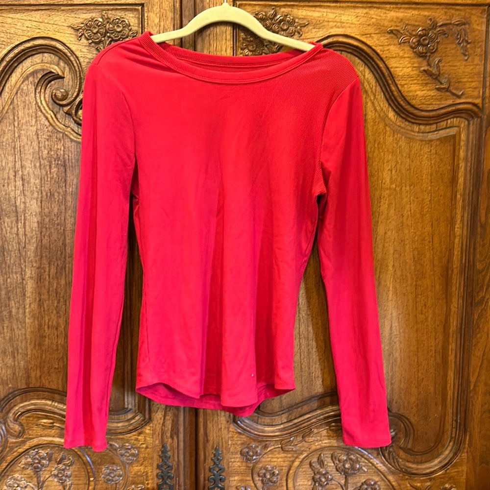Red long sleeve top
